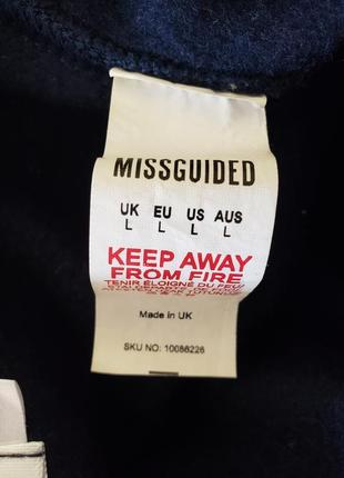 Темно синий оверсайз свитшот толстовка  на флисе missguided7 фото