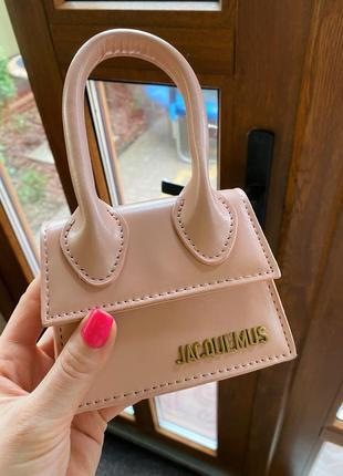 Міні сумочка пудрова маленька сумка jacquemus тренд кросбоди брендовий люкс рожева