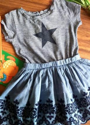 Модное летнее платье на модницу next на 1.5-2 года.