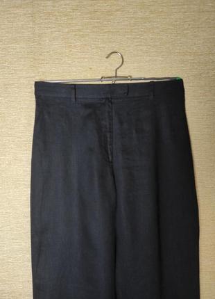 Льнялі чорні бріджі штани кюлоти льон2 фото