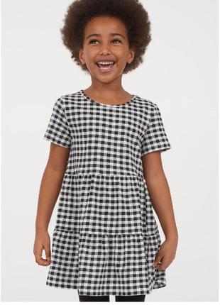 Сукня для дівчаток h&m, колір білий в чорну клітинку 😍 плаття