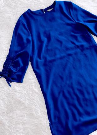 Трендовое платье синего цвета с завязками на рукавах h&m4 фото