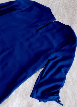 Трендовое платье синего цвета с завязками на рукавах h&m7 фото