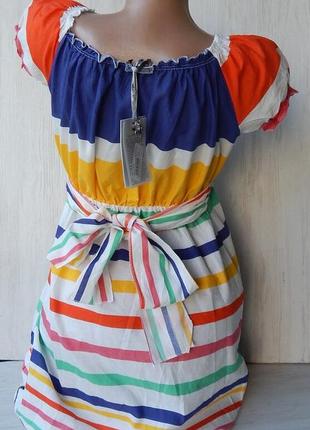 Літня бабовняна смугаста сукня guarapo італія3 фото