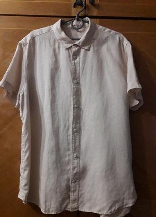 Брендовая  100% лен мужская рубашка  р.xl  от rocha  john  rocha  debenhams