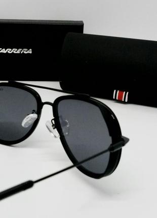 Carrera очки капли мужские солнцезащитные чёрные в чёрном металле8 фото