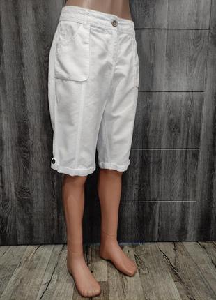 Белоснежные льняные шорты пот-42 см2 фото