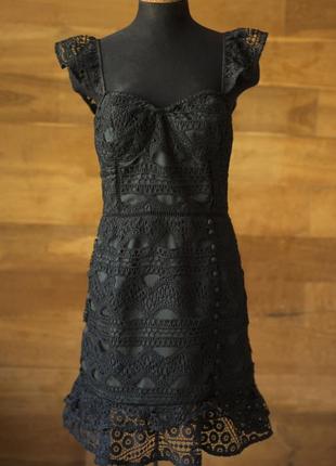 Чорна коротка кружевна сукня жіноча boohoo, розмір xl1 фото