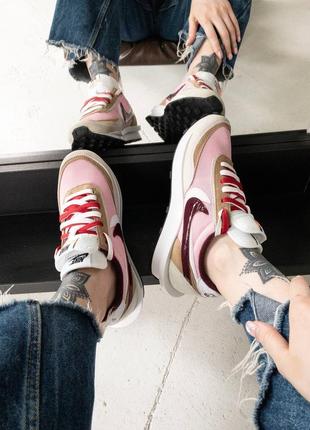 Nike vaporwaffle sport fuschia x sacai pink женские кроссовки найк6 фото