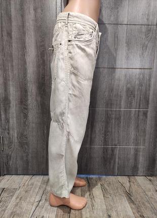 Широкие льняные штаны, льняные брюки, льняные джинсы пот-41 см3 фото
