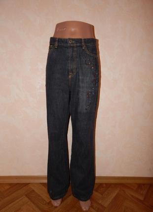 Высокие джинсы со стразами   р.40.2 фото