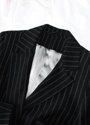 Черный пиджак в полоску new look піджак2 фото