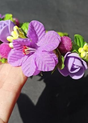 Обруч з квітами с цветами3 фото
