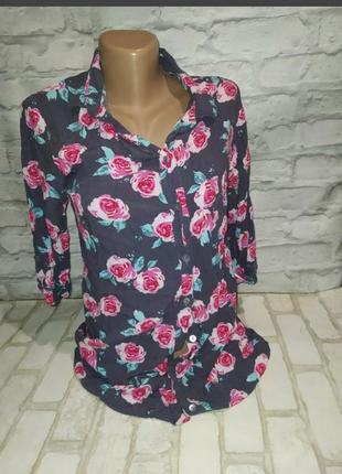 Крута блуза,блузка,сорочка,сорочка віскоза в квіти💓
