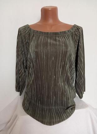 Блуза, блузка жатка зі спущеними плечима, kiabi, розмір xl2 фото
