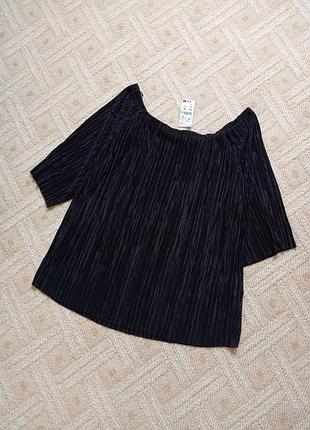 Блуза, блузка жатка зі спущеними плечима, kiabi, розмір xl