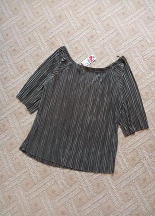 Блуза, блузка жатка зі спущеними плечима, kiabi, розмір xl4 фото