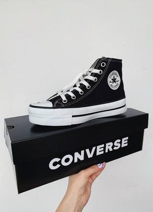 Converse chuck taylor all star platform black женские кеды конверсы