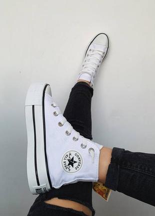 Converse chuck taylor all star platform жіночі кеди конверси білі