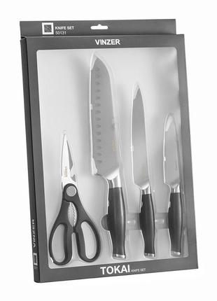 Набір ножів із ножицями 4 предмети vinzer tokai 501316 фото