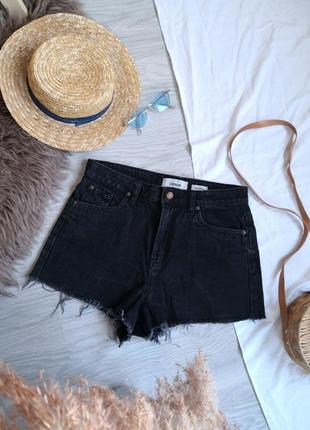 Джинсовые шорты с необработанным краем new look