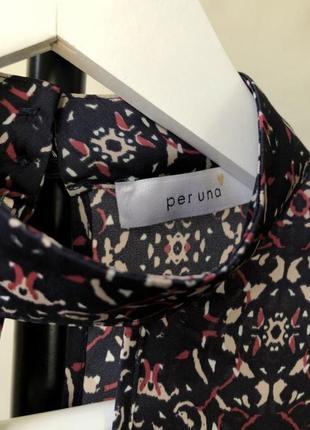 Легка шовкова блуза per una з вирізом шовк шовкова блуза сорочка в яскравий принт3 фото