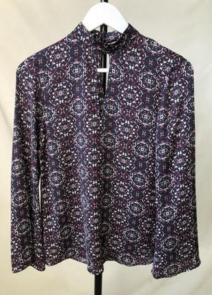 Легка шовкова блуза per una з вирізом шовк шовкова блуза сорочка в яскравий принт