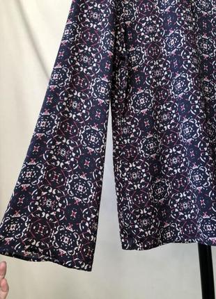 Легка шовкова блуза per una з вирізом шовк шовкова блуза сорочка в яскравий принт5 фото