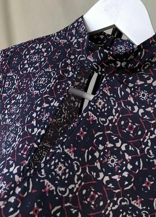 Легка шовкова блуза per una з вирізом шовк шовкова блуза сорочка в яскравий принт4 фото