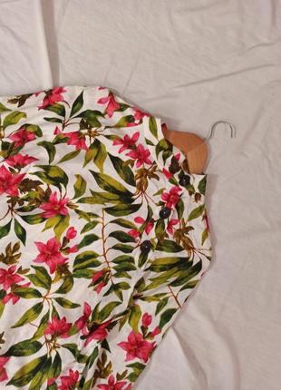 Шикарная блузка с высоким воротником в цветочный принт от зара/тропический4 фото