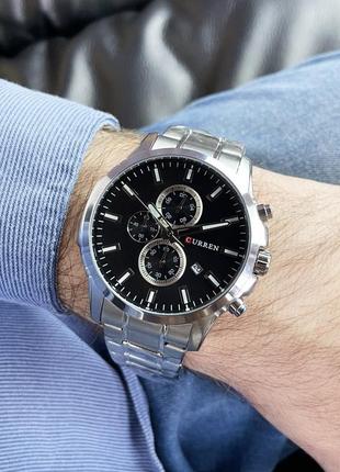 Чоловічий годинник curren 8348 silver-black