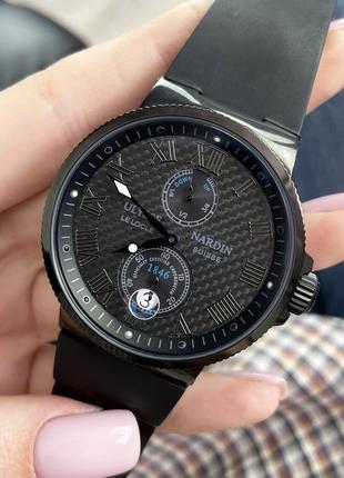 Чоловічий годинник ulysse nardin maxi marine chronometer all black