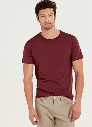 Бордовая мужская футболка lc waikiki/лс вайкики. фирменная турция