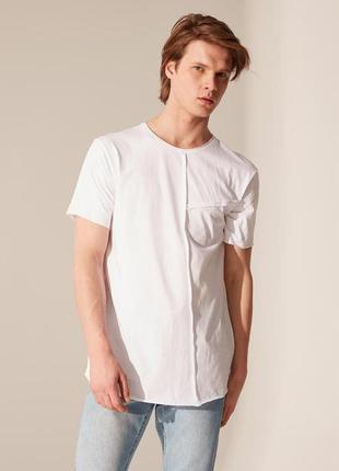 Белая мужская футболка lc waikiki/лс вайкики со стилизованными швами. фирменная турция