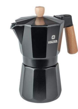 Кофеварка гейзерная ~ 240 мл vinzer latte nero (89382)