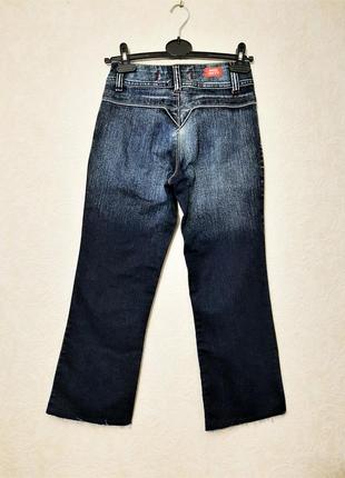 Брендовые джинсы укороченные синие женские бриджи декор красная молния свободная длина miss sixty6 фото