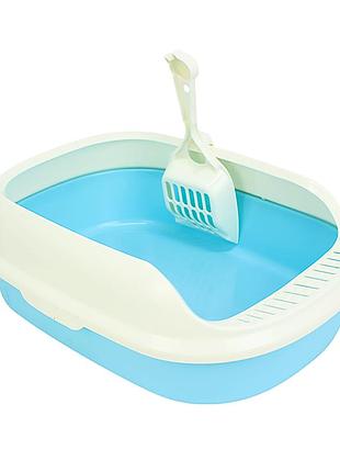 Туалет для кошек с лопаткой taotaopets 226611 blue