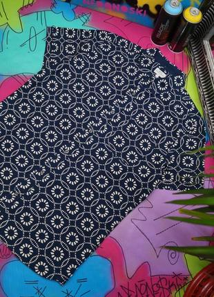 Гавайка принт візерунки,квіти,пряжа індиго