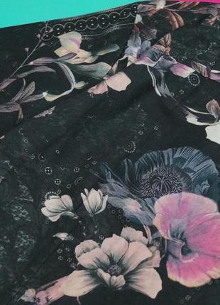 Подовжена  класична гавайка тропічний принт листя, квіти,узори,графітовий колір9 фото