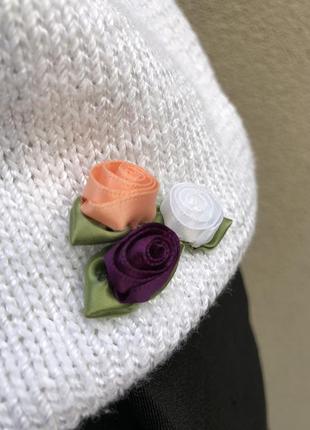 Вінтаж,біла,трикотаж блуза,реглан,футболка,реглан,аплікація квіти,hand made2 фото