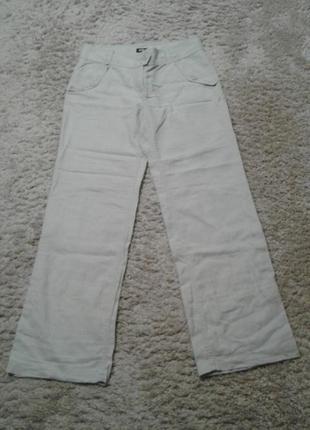 Натуральні бежеві штани h&m,32 євр..