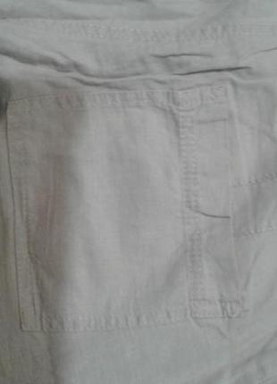 Натуральные бежевые брюки h&m,32 евр..4 фото