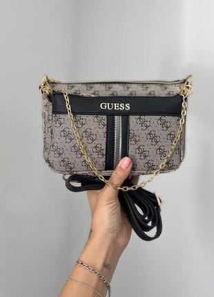 Розкішна брендова сумочка в стилі guess з ланцюжком женская шикарная сумка с цепочкой