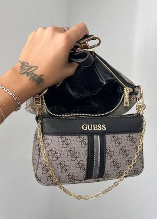 Розкішна брендова сумочка в стилі guess з ланцюжком женская шикарная сумка с цепочкой6 фото