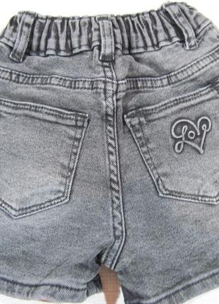 Высококачественные модные и стильные джинсовые шорты момы для девочки, стрейчевые (турция).2 фото