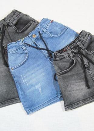 Высококачественные модные и стильные джинсовые шорты момы для девочки, стрейчевые (турция).3 фото