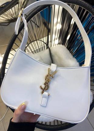 Брендова біла сумочка в стилі yves saint laurent white ysl біла шикарна сумка тренд7 фото