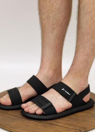 Сандали мужские на липучках черные резиновые (черного цвета) - мужская обувь на лето 20224 фото