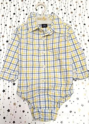 Бодик рубашка в клетку