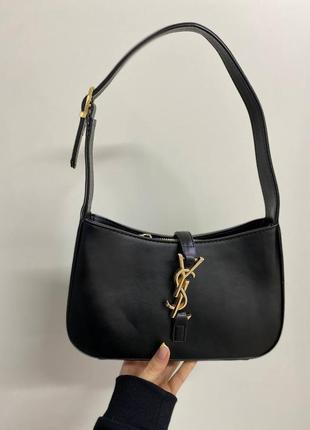 Брендова чорна сумочка в стилі yves saint laurent black ysl черная шикарная сумка тренд